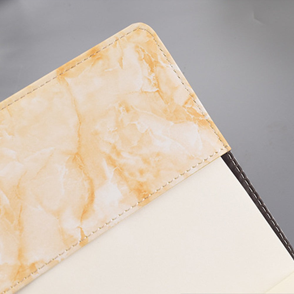 PU Leather Marble Diary with Combination Lock Refillable Secret Journal Notebooks for Girls Women Yellow