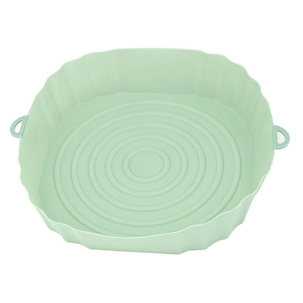 2 X Air Fryer Silicone Pot Air Fryer Liners Microwave Oven Baking Accessories Green