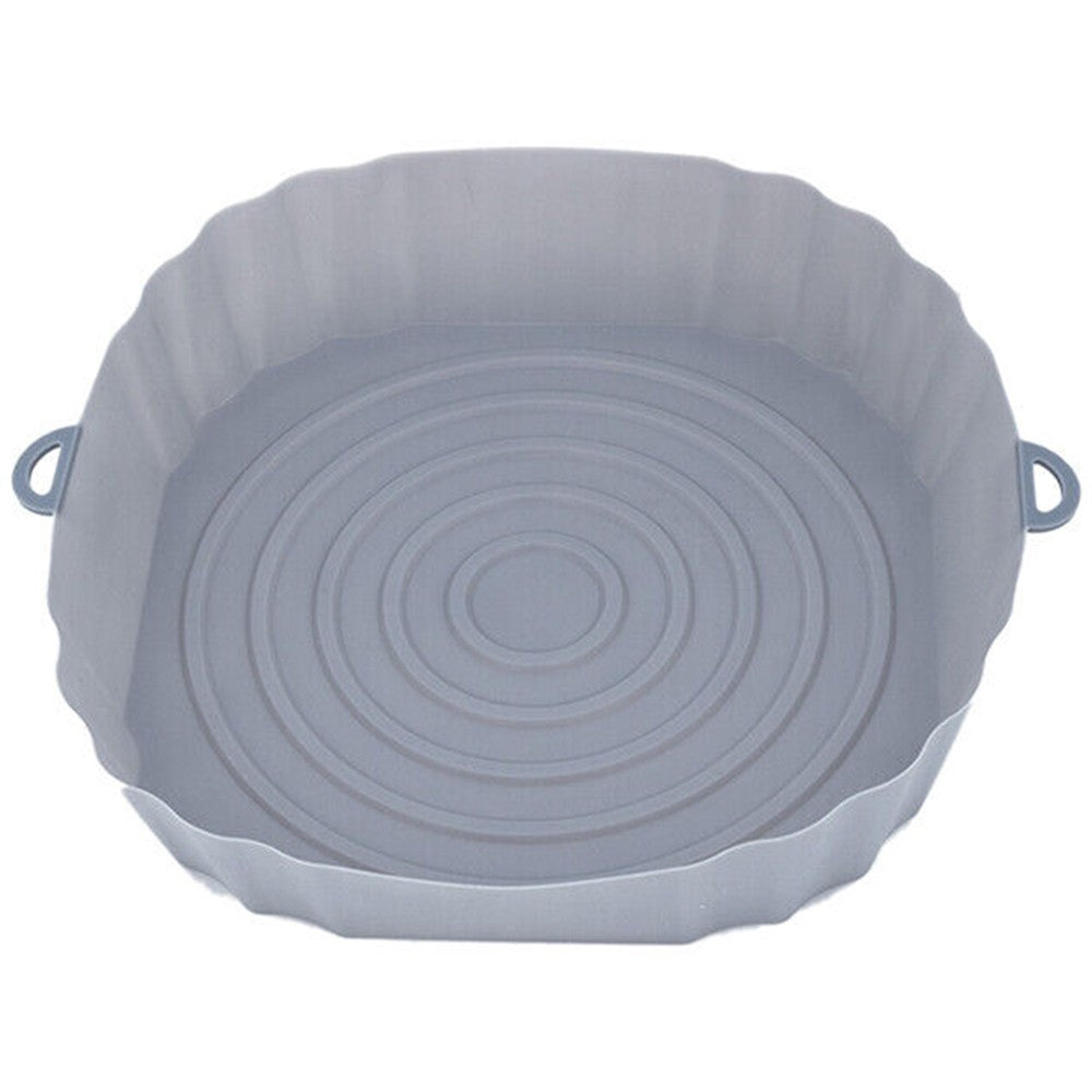 2 X Air Fryer Silicone Pot Air Fryer Liners Microwave Oven Baking Accessories Grey