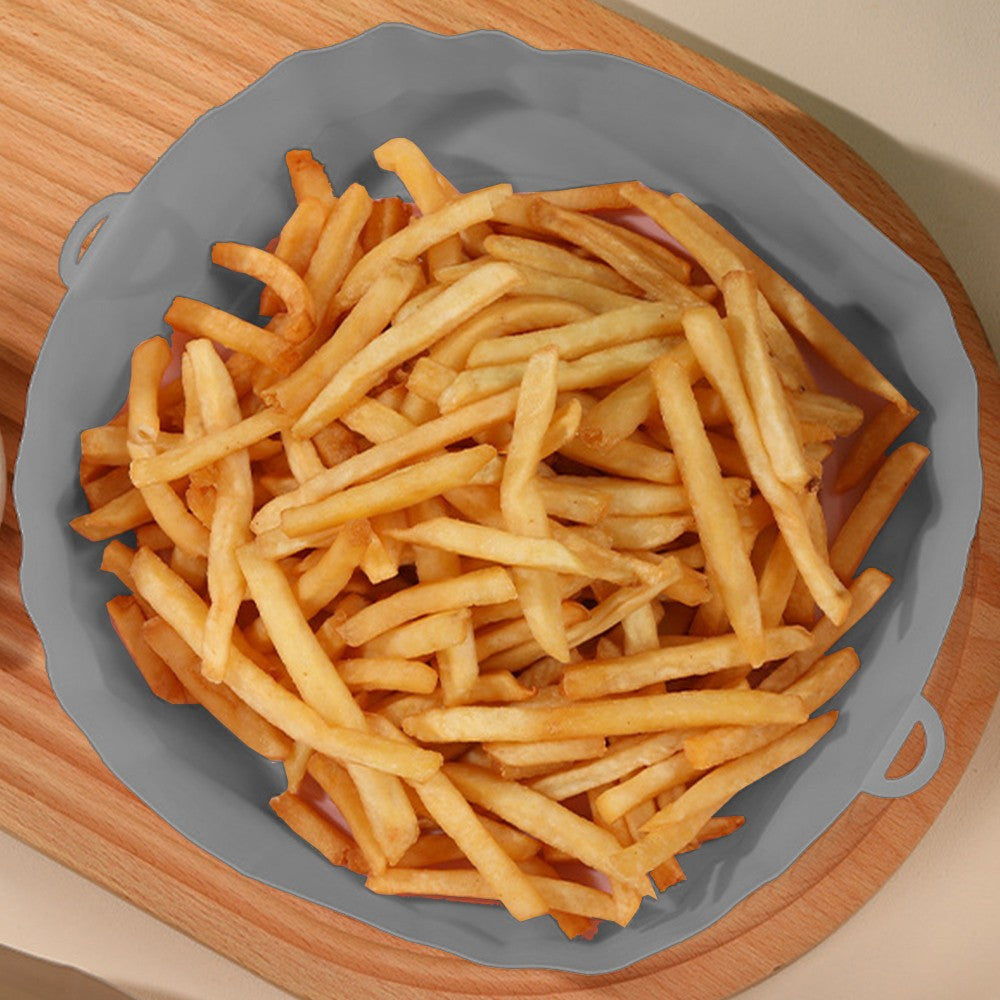 2 X Air Fryer Silicone Pot Air Fryer Liners Microwave Oven Baking Accessories Grey