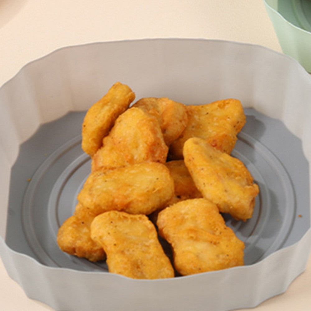 2 X Air Fryer Silicone Pot Air Fryer Liners Microwave Oven Baking Accessories Grey