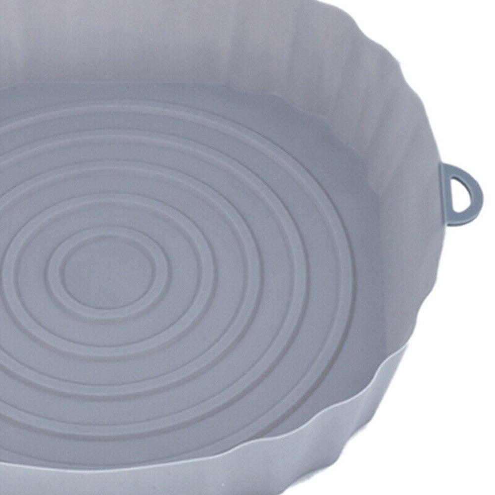 2 X Air Fryer Silicone Pot Air Fryer Liners Microwave Oven Baking Accessories Grey