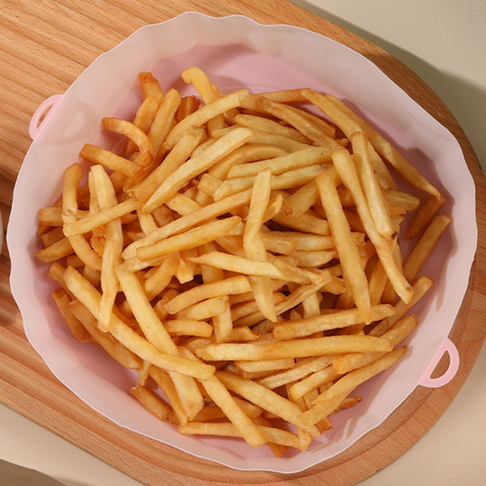 2 X Air Fryer Silicone Pot Air Fryer Liners Microwave Oven Baking Accessories Pink