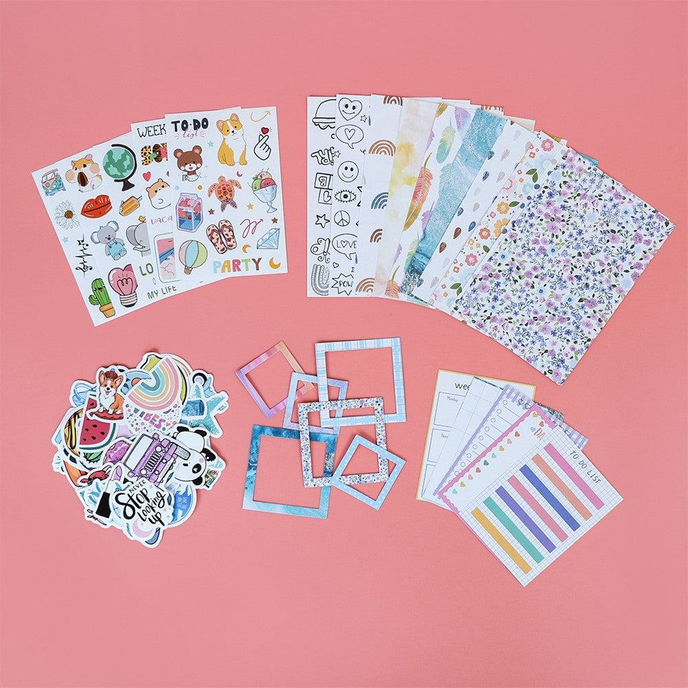Waves Style DIY Journal Kit with Scrapbooking Supplies Stickers