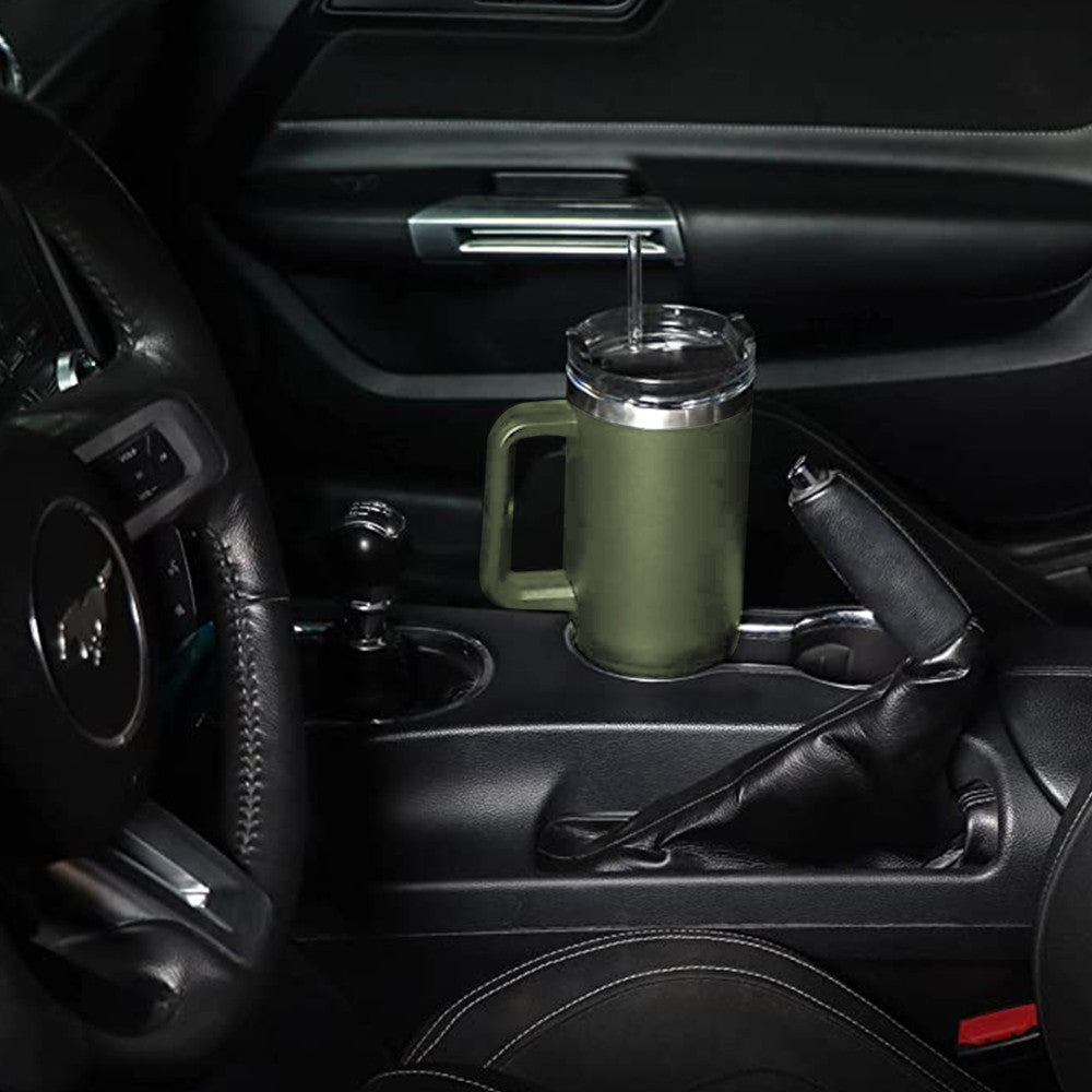 40oz Double Wall Insulated Coffee Mug Stainless Steel Thermal Cups with Lid and Straw Army Green
