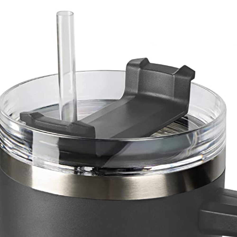 40oz Double Wall Insulated Coffee Mug Stainless Steel Thermal Cups with Lid and Straw Grey