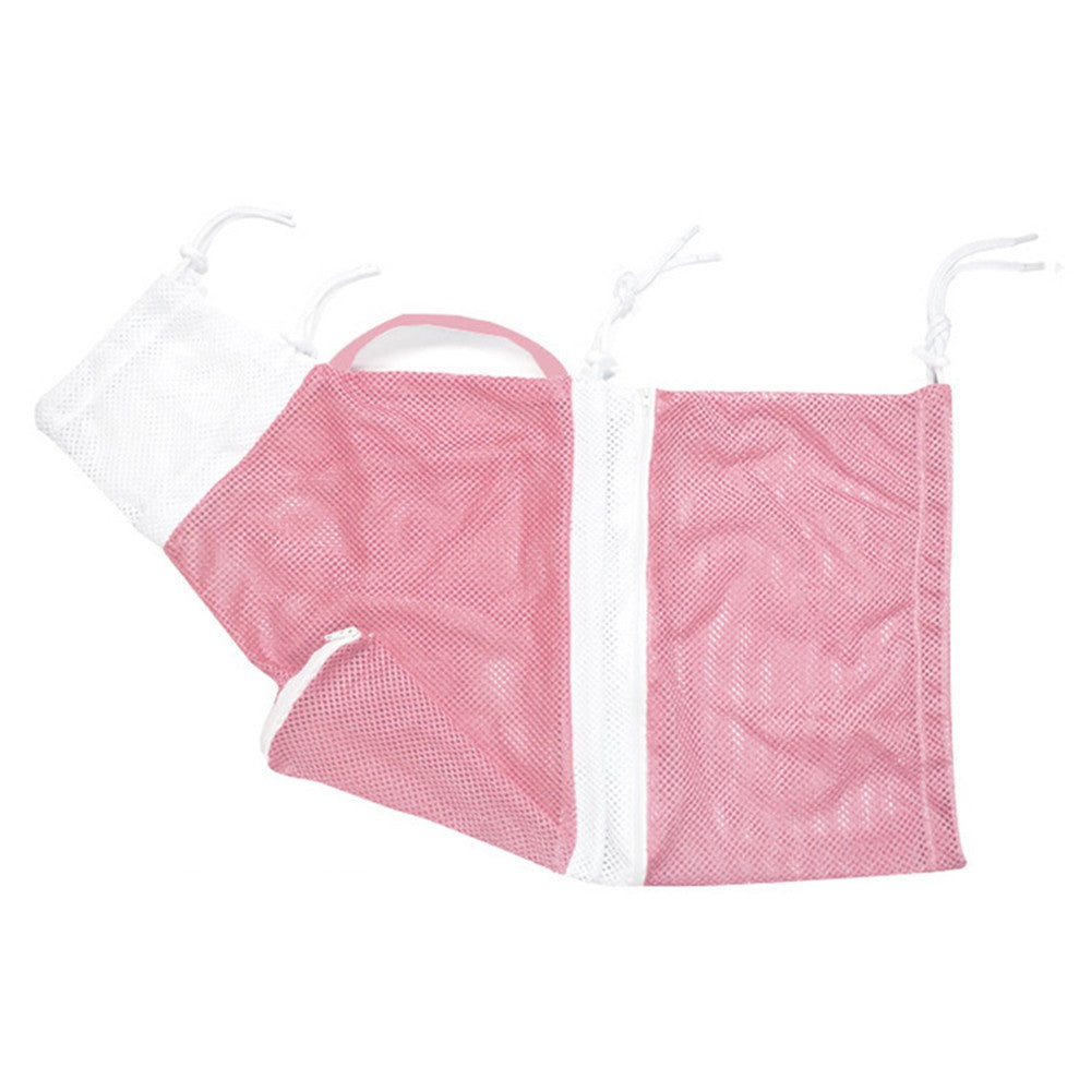 Pet Cat Bathing Bag Mesh Cloth Cat Grooming Bag Cat Supplies Washing Bags Pink