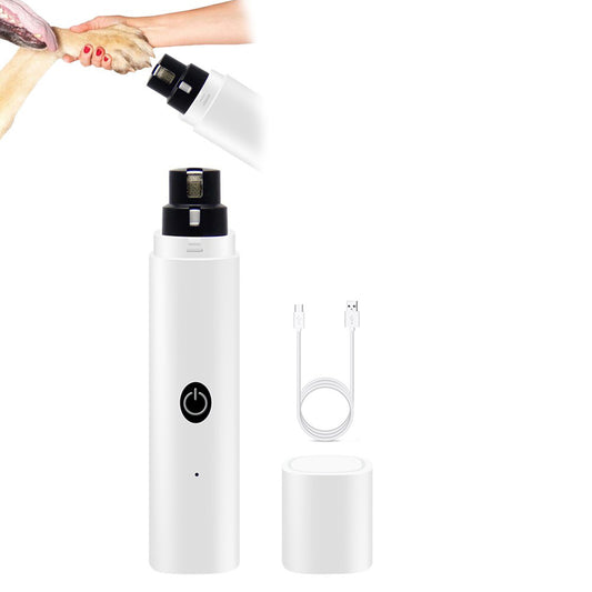 Electric Pet Nail Grinder USB Rechargeable Cat Dog Nail Clipper Pet Grooming Trimmer with LED Light