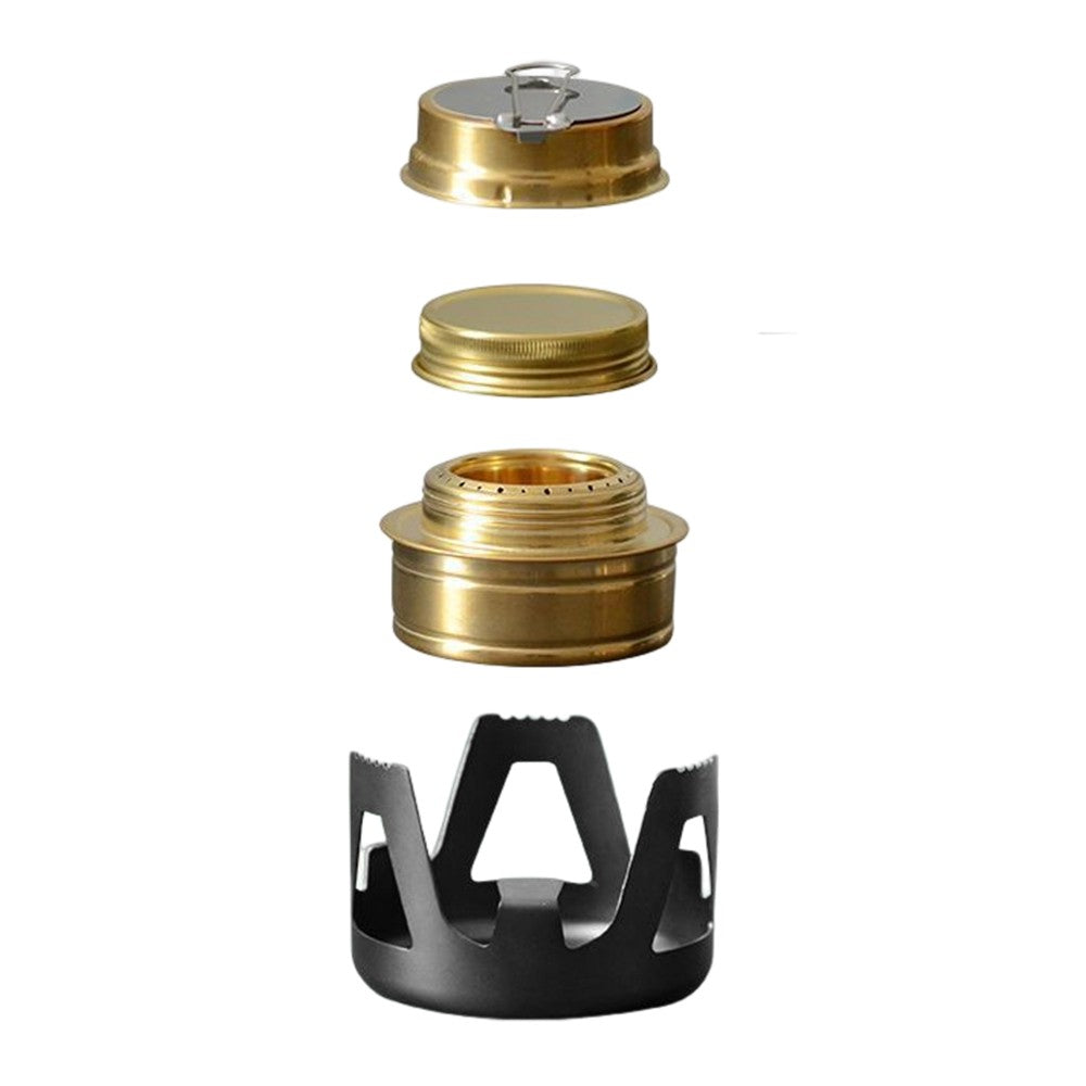 Outdoor Mini Alcohol Stove Burner Portable Hiking Camping Stove Burner with Stand Black