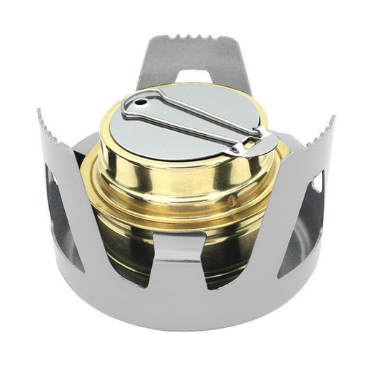 Outdoor Mini Alcohol Stove Burner Portable Hiking Camping Stove Burner with Stand Grey