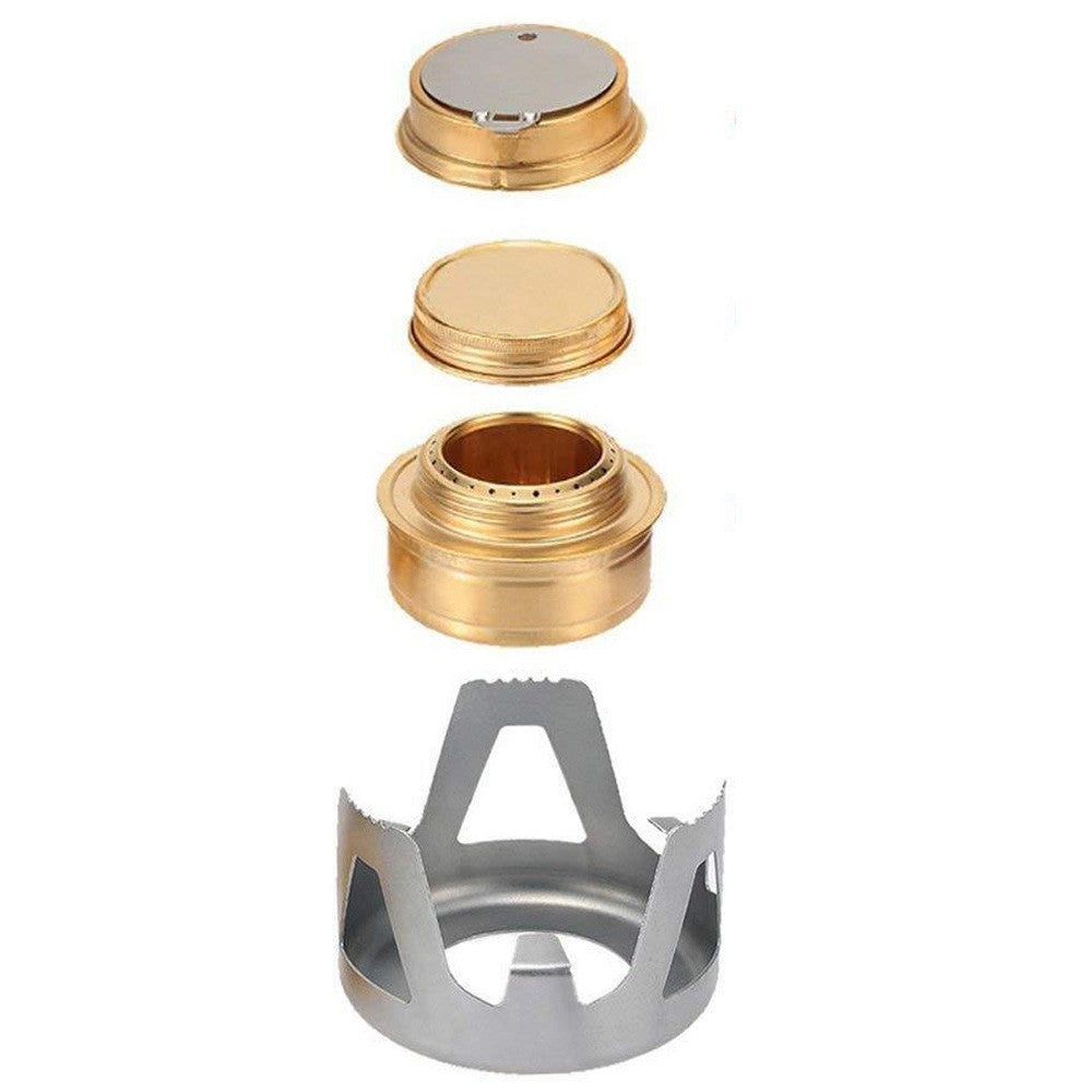 Outdoor Mini Alcohol Stove Burner Portable Hiking Camping Stove Burner with Stand Grey