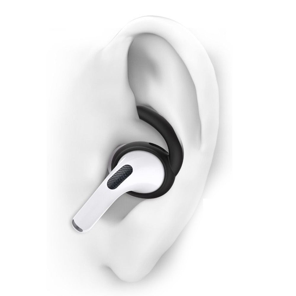 3 Pairs of for AirPods Pro Ear Hooks Covers Earbuds Anti Slip Covers Silicone Earphones Earhooks Black