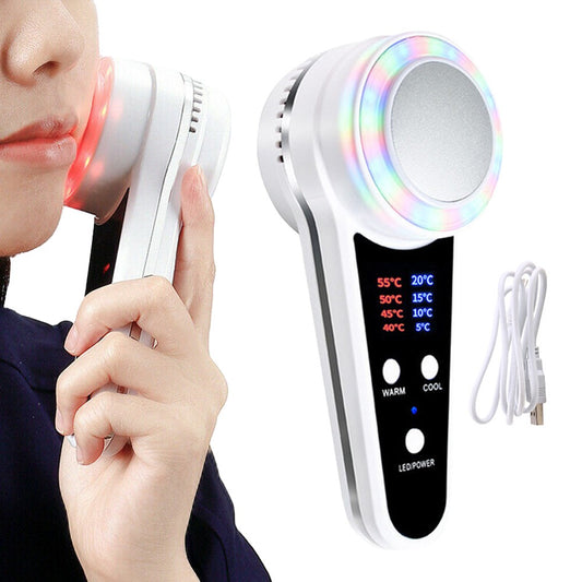 Electric Beauty Device Rechargeable Facial Massager Hot Cold Therapy Anti Wrinkle Device