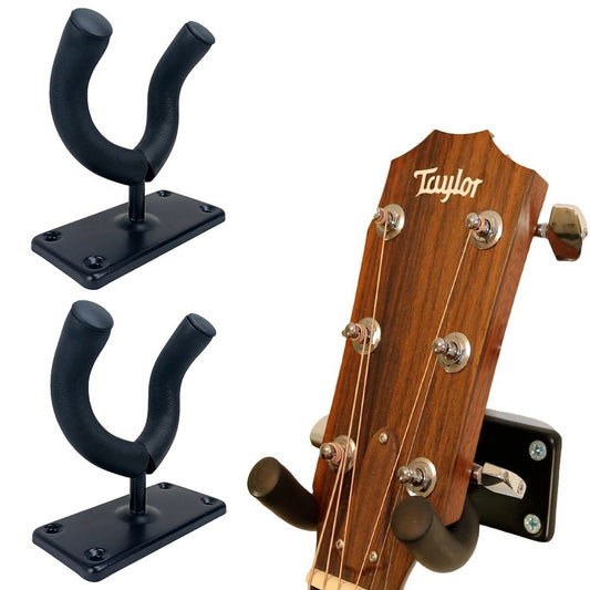 2Pcs Rectangle Guitar Wall Mount Hanger Guitar Hook Holder Display Bracket with Screws