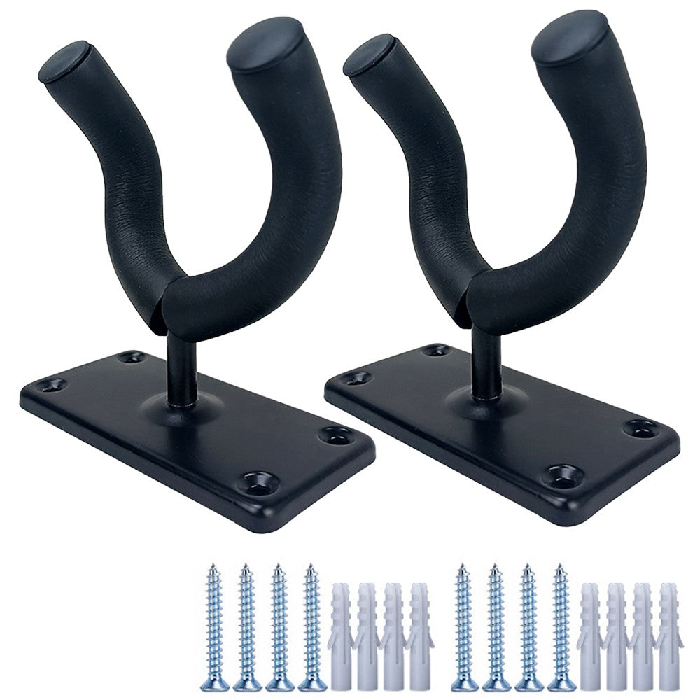 2Pcs Rectangle Guitar Wall Mount Hanger Guitar Hook Holder Display Bracket with Screws