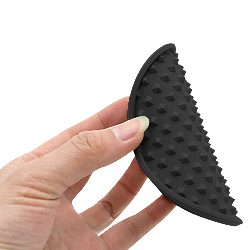 6pcs Silicone Coasters with Holder Drinking Coasters Cup Mat Black