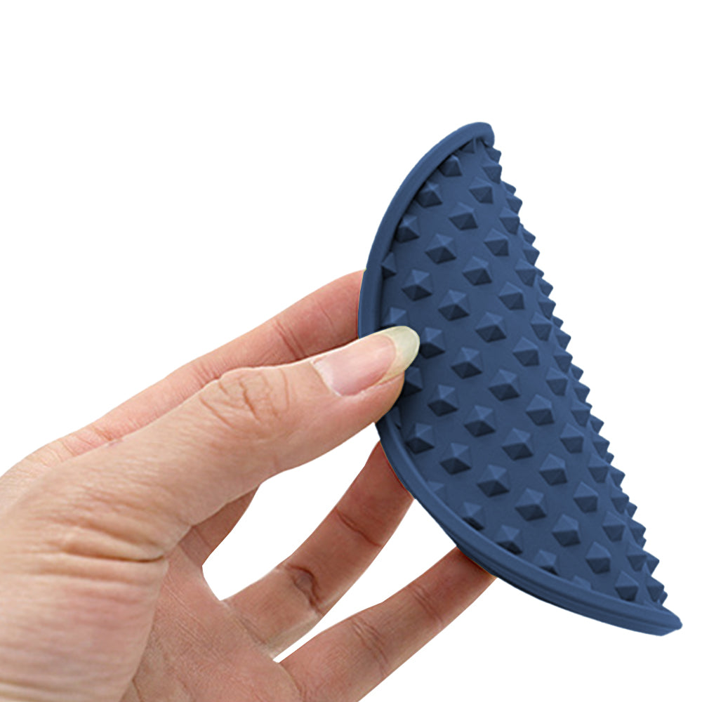 6pcs Silicone Coasters with Holder Drinking Coasters Cup Mat Blue