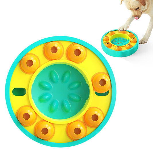 Pet Slow Feeder Bowl Pets Puzzle Toy Interactive Treat Dispenser Pet Bowl Cyan
