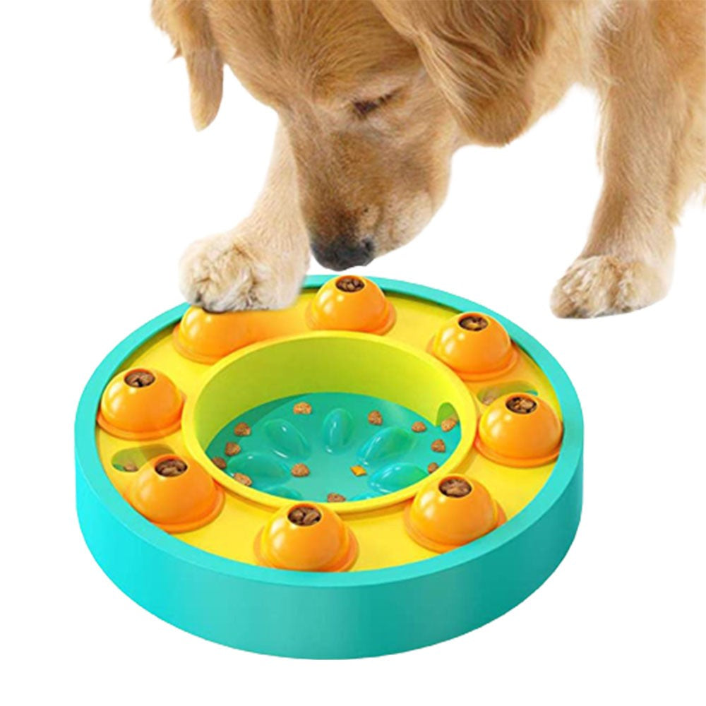 Pet Slow Feeder Bowl Pets Puzzle Toy Interactive Treat Dispenser Pet Bowl Cyan