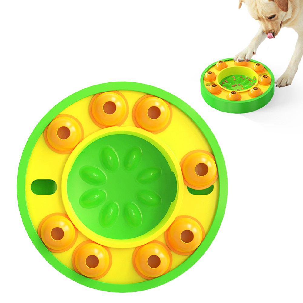Pet Slow Feeder Bowl Pets Puzzle Toy Interactive Treat Dispenser Pet Bowl Green