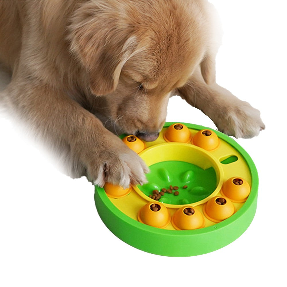 Pet Slow Feeder Bowl Pets Puzzle Toy Interactive Treat Dispenser Pet Bowl Green