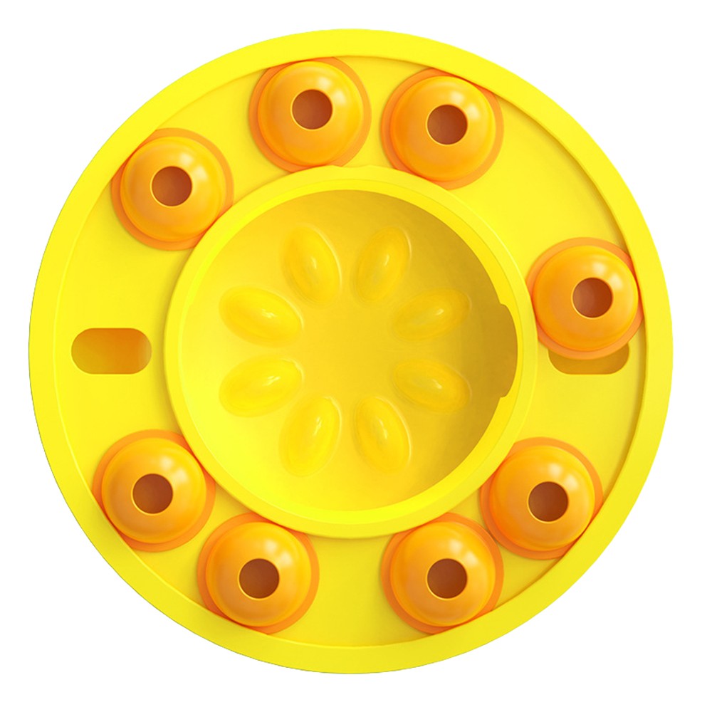 Pet Slow Feeder Bowl Pets Puzzle Toy Interactive Treat Dispenser Pet Bowl Yellow