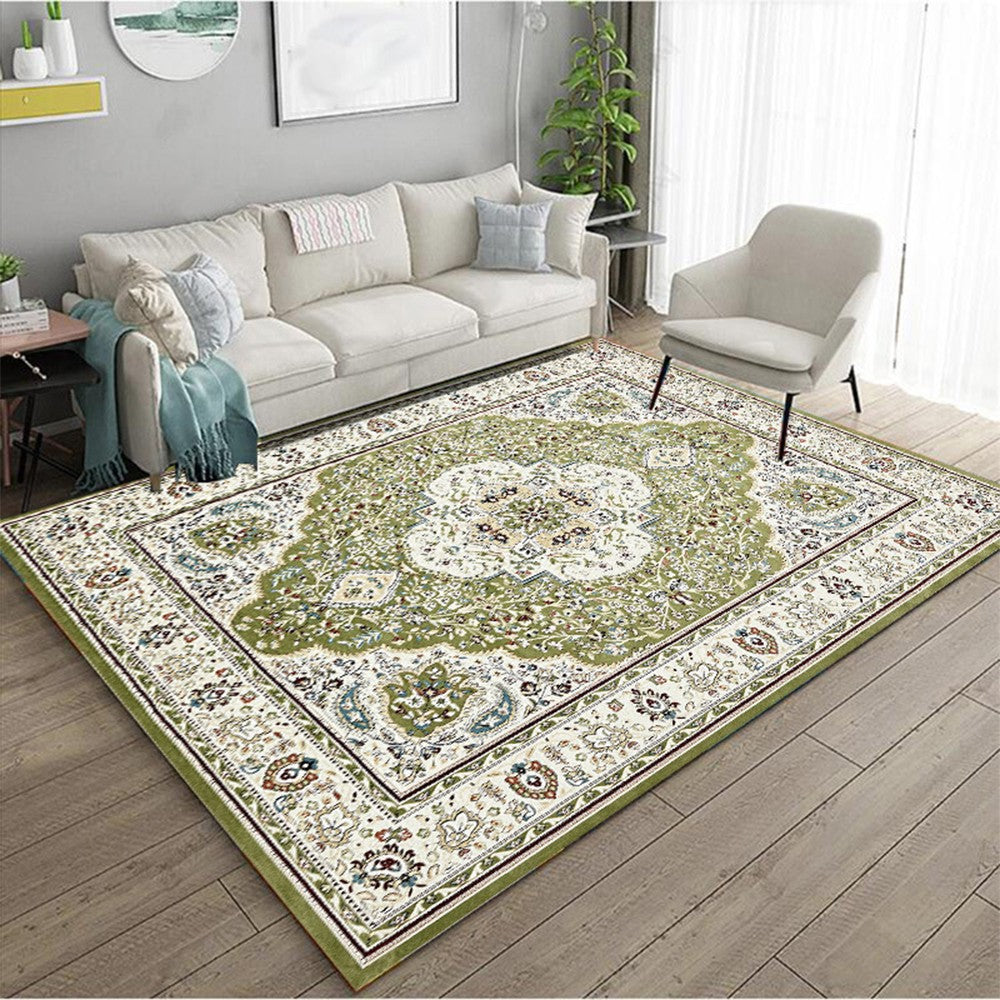 80x120cm Boho Carpet Style Mat Anti Slip Floor Mat Area Rug Home Decoration Green