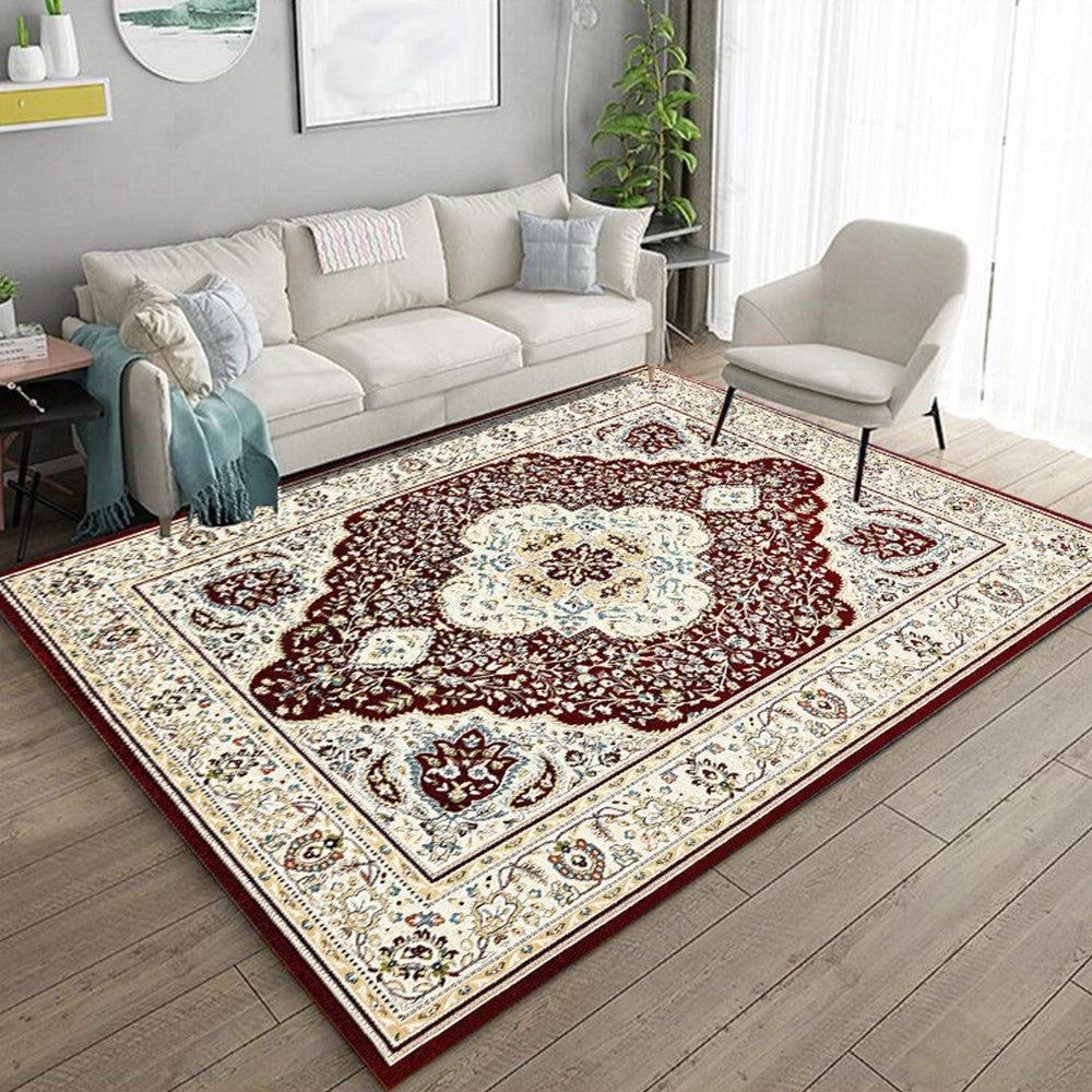 140x200cm Boho Carpet Style Mat Anti Slip Floor Mat Area Rug Home Decoration Darkred