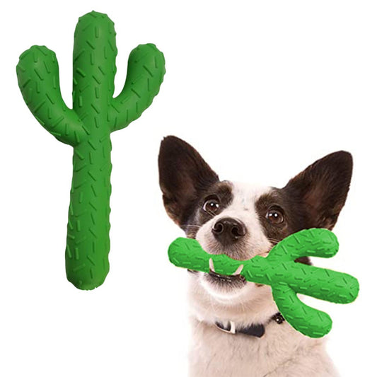 Cactus Shaped Dog Chew Toys Rubber Pet Teething Toy Interactive Dog Toys Dog Cleaning Teeth Toys