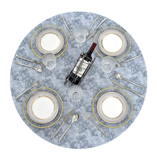 152cm Water-resistant Round PVC Table Cloth Oilproof Tablecloth Grey