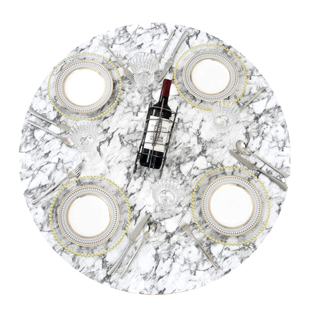 122cm Water-resistant Round PVC Table Cloth Oilproof Tablecloth White