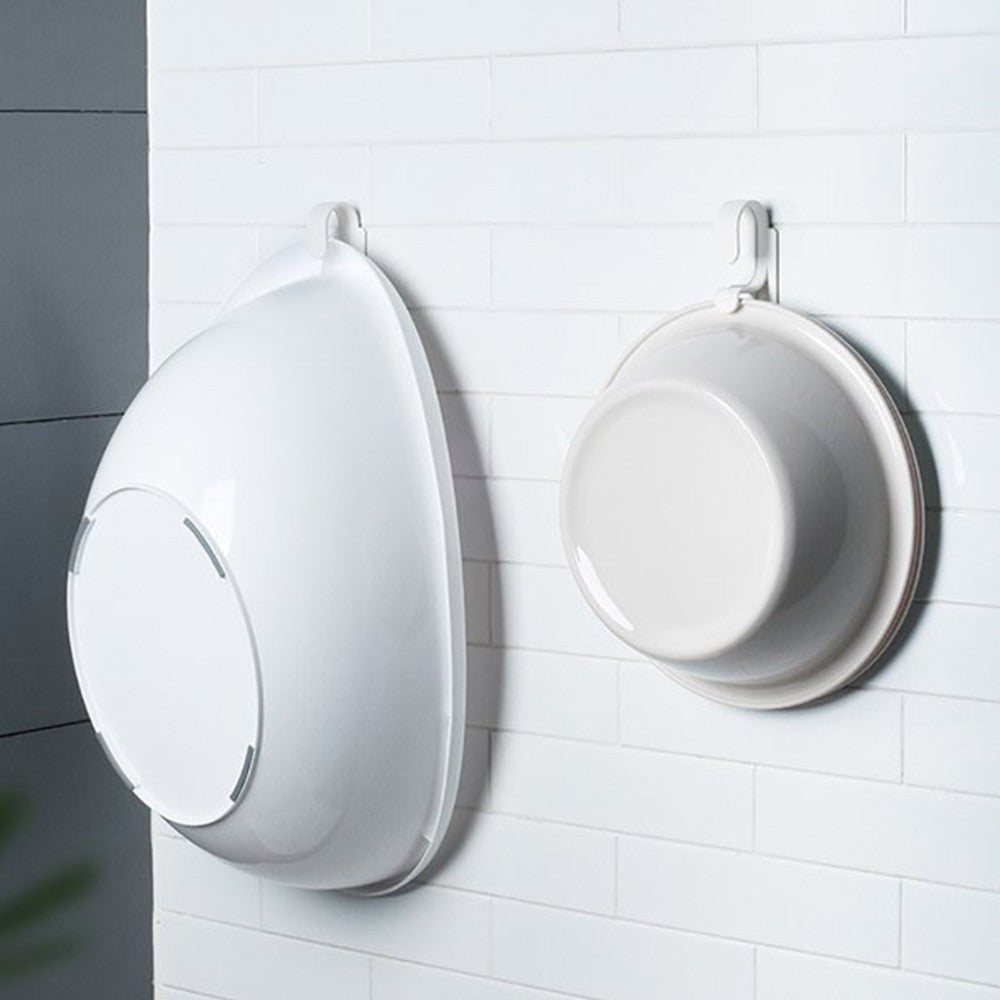 2Pcs Free Punch Hook Wall Mount Washbasin Hanger Hose Organizer Storage Rack