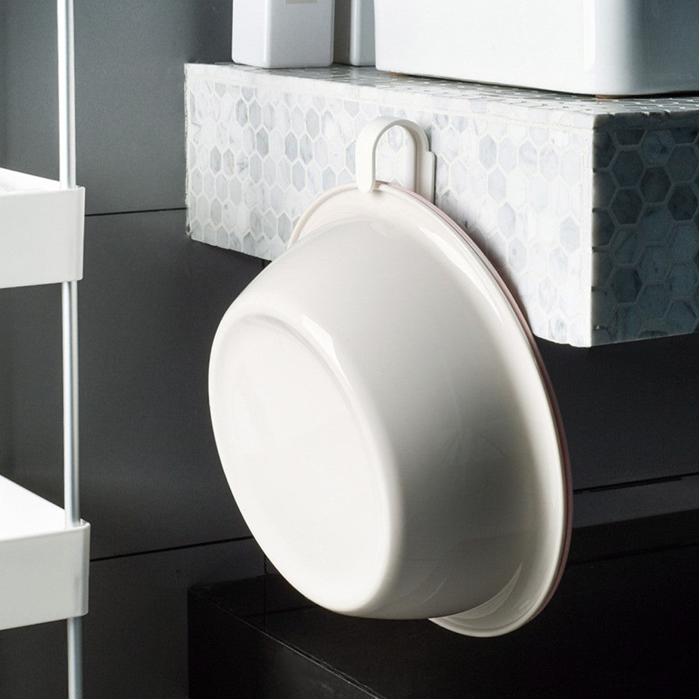 2Pcs Free Punch Hook Wall Mount Washbasin Hanger Hose Organizer Storage Rack