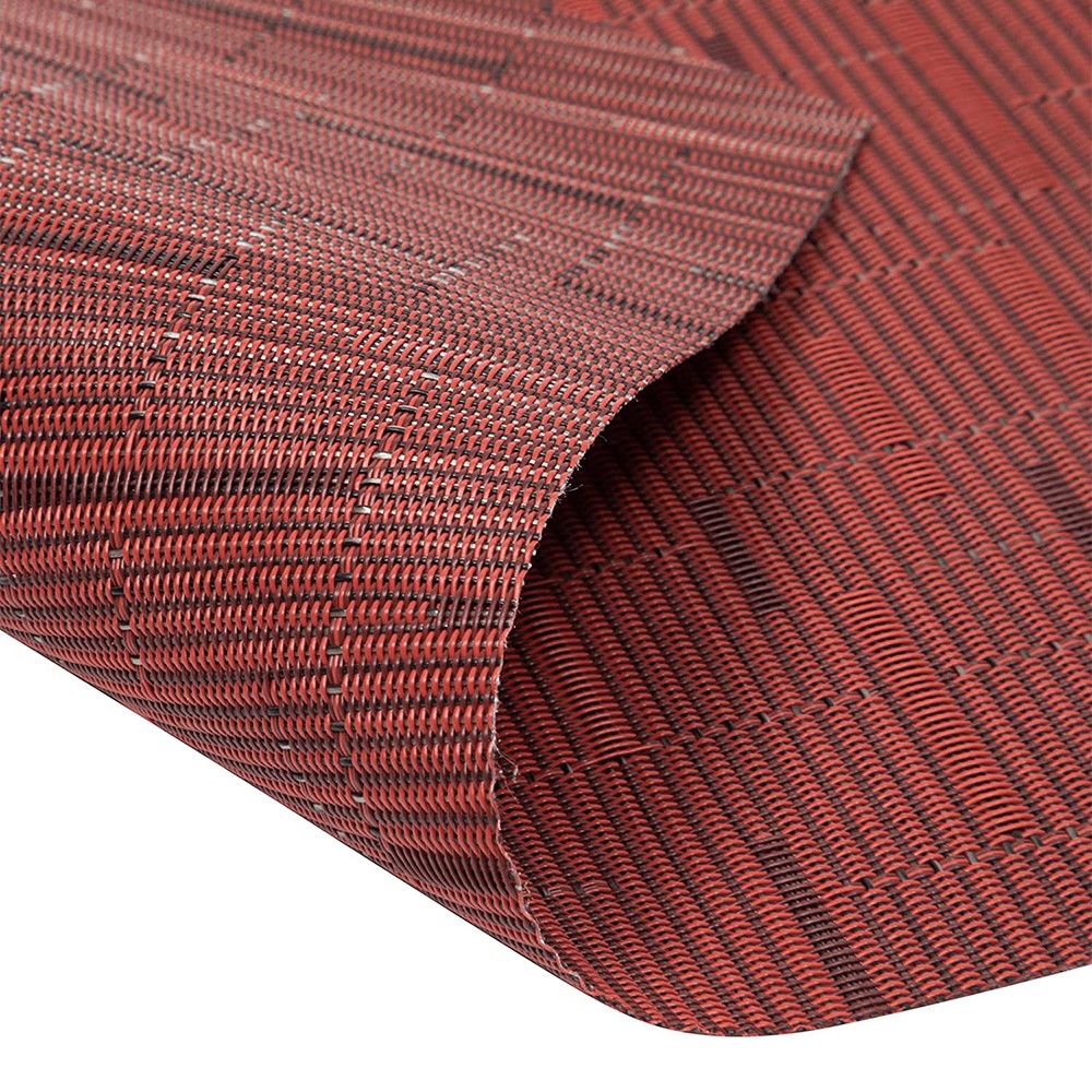 6Pcs Wedge Placemats and Centerpiece Round Mat Set for Dining Table Red