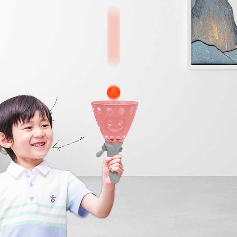 Kids Catch Ball Game with 2 Catch Launcher Baskets and 4 Balls Pink