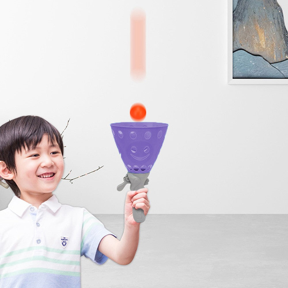 Kids Catch Ball Game with 2 Catch Launcher Baskets and 4 Balls Purple