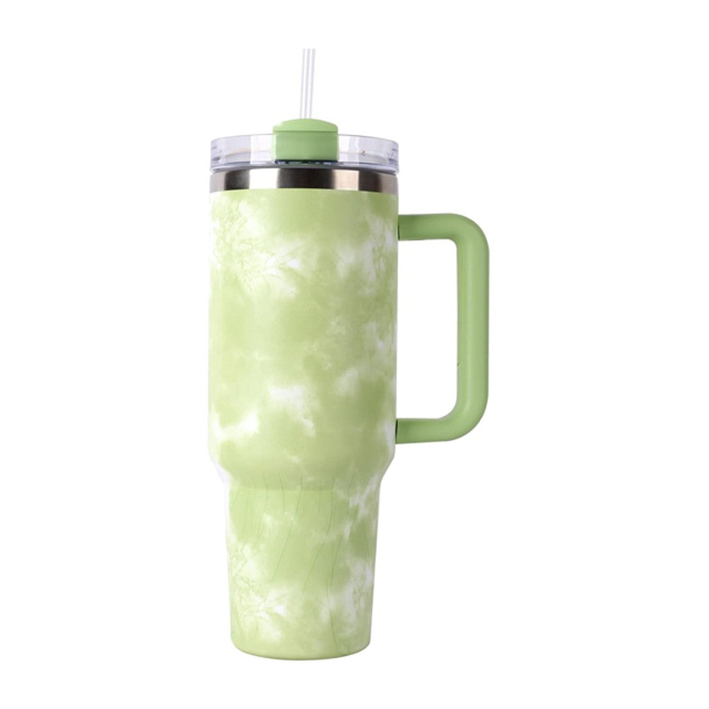 Green 40oz Stainless Steel Water Bottle Thermal Mug Travel Tumbler Outdoors