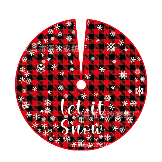 Style1 122CM Plaid Red-Black Christmas Tree Skirt