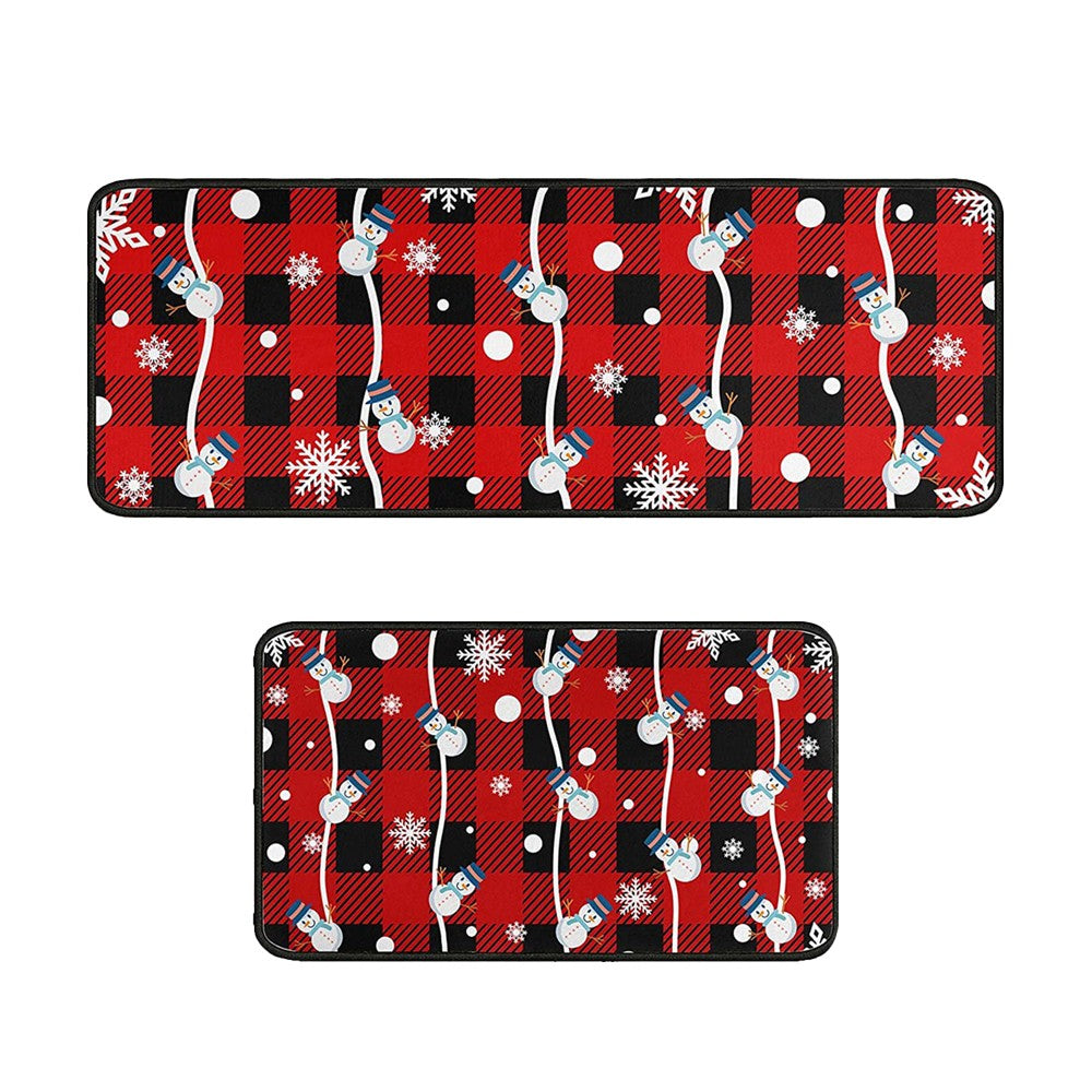 2-Piece Christmas Floor Mat Set Christmas Non-Slip Doormat Kitchen Mat Home Decor - Style 3
