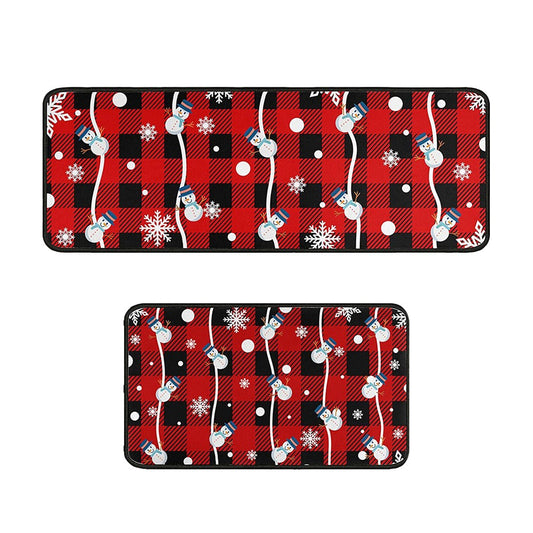 2-Piece Christmas Floor Mat Set Christmas Non-Slip Doormat Kitchen Mat Home Decor - Style 3