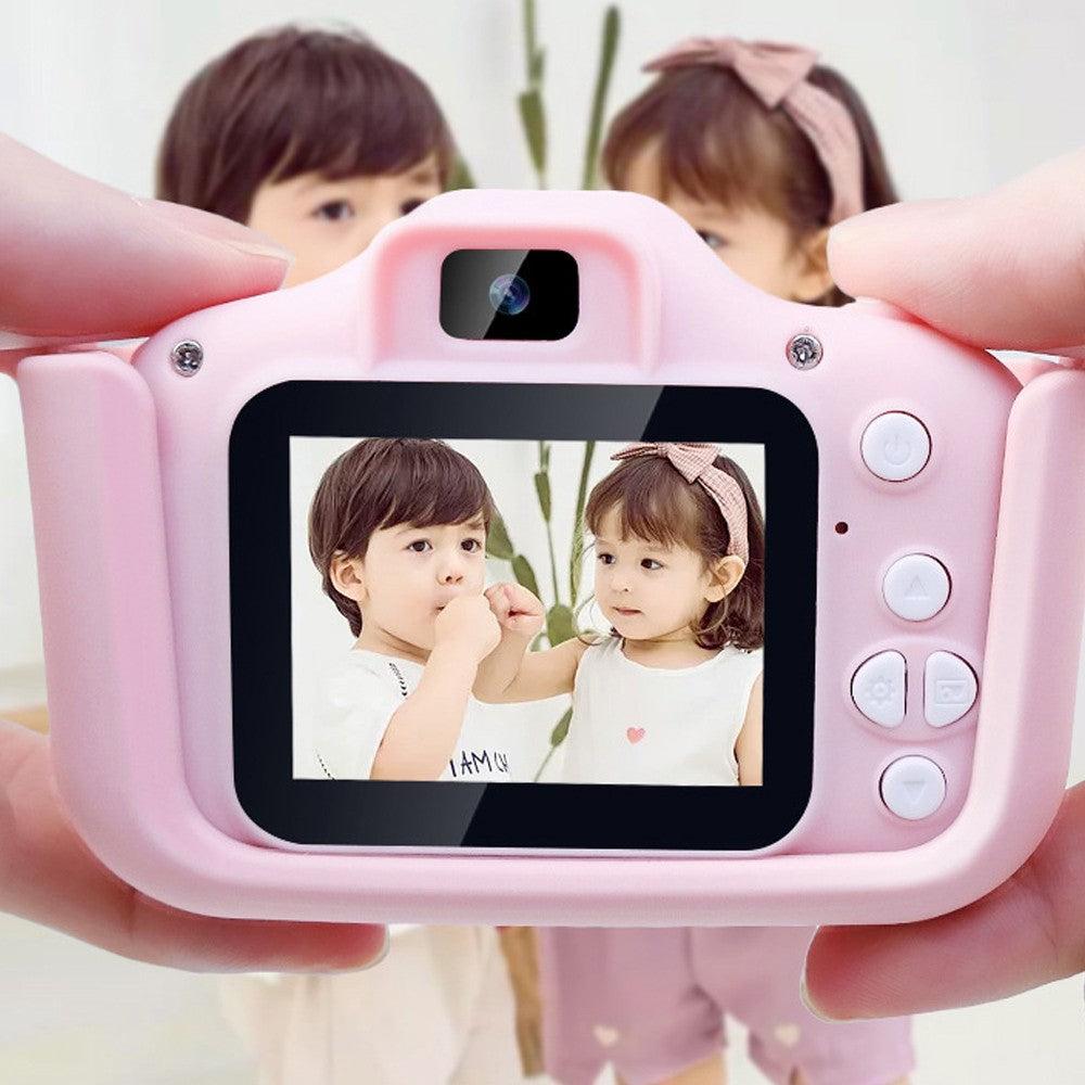 1080P HD Cartoon Kids Digital Camera with 64G Memory Card - Pink Panda