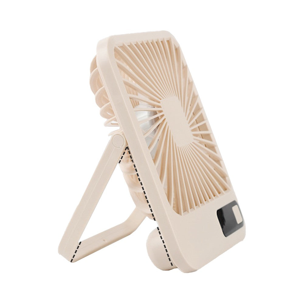 5 Speed USB Fan 180 Degree Foldable Digital Display Desktop Fan - Beige
