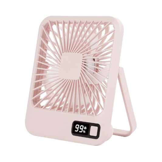 5 Speed USB Fan 180 Degree Foldable Digital Display Desktop Fan - Pink