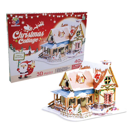 Style 3 Kids DIY Christmas Cottage Jigsaw 3D Puzzle Fun Toy
