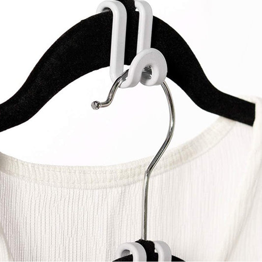 30Pcs Clothes Hanger Connector Hooks Hanger Extender Clips White