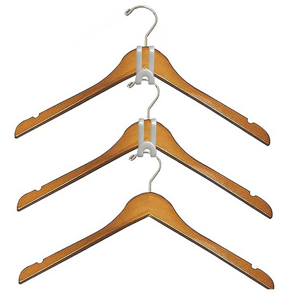 30Pcs Clothes Hanger Connector Hooks Hanger Extender Clips White