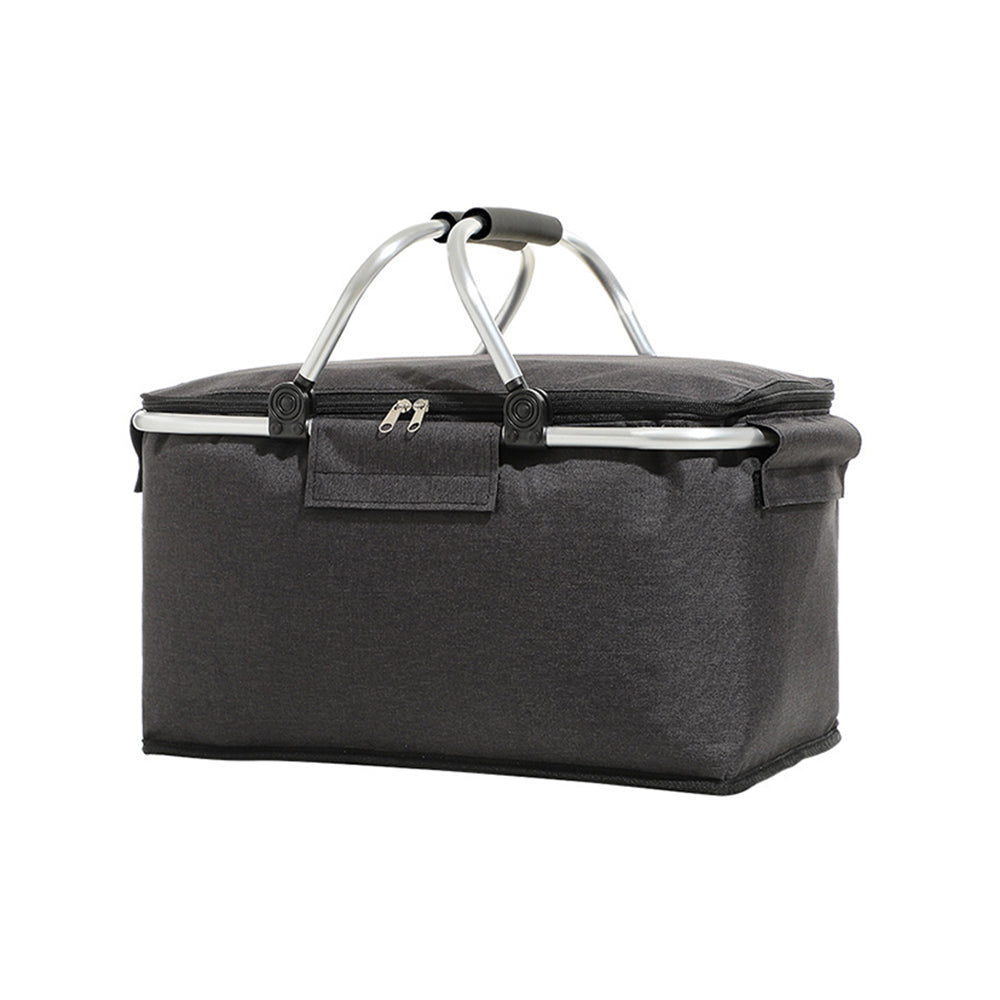Black Insulated Picnic Basket Collapsible Insulated Cooler Bag