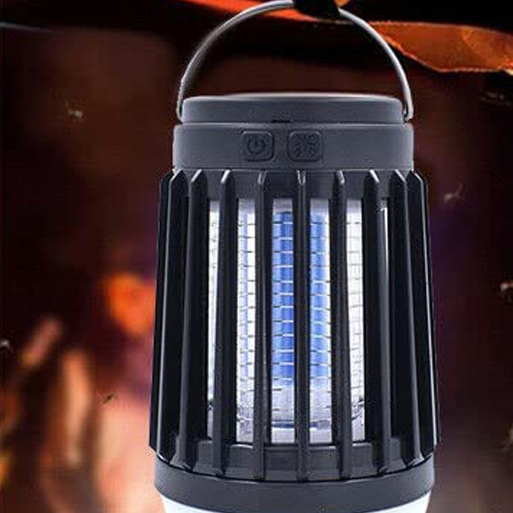 1Pc Solar and USB Charging Mosquito Killer Camp Lamp Flashlight Black