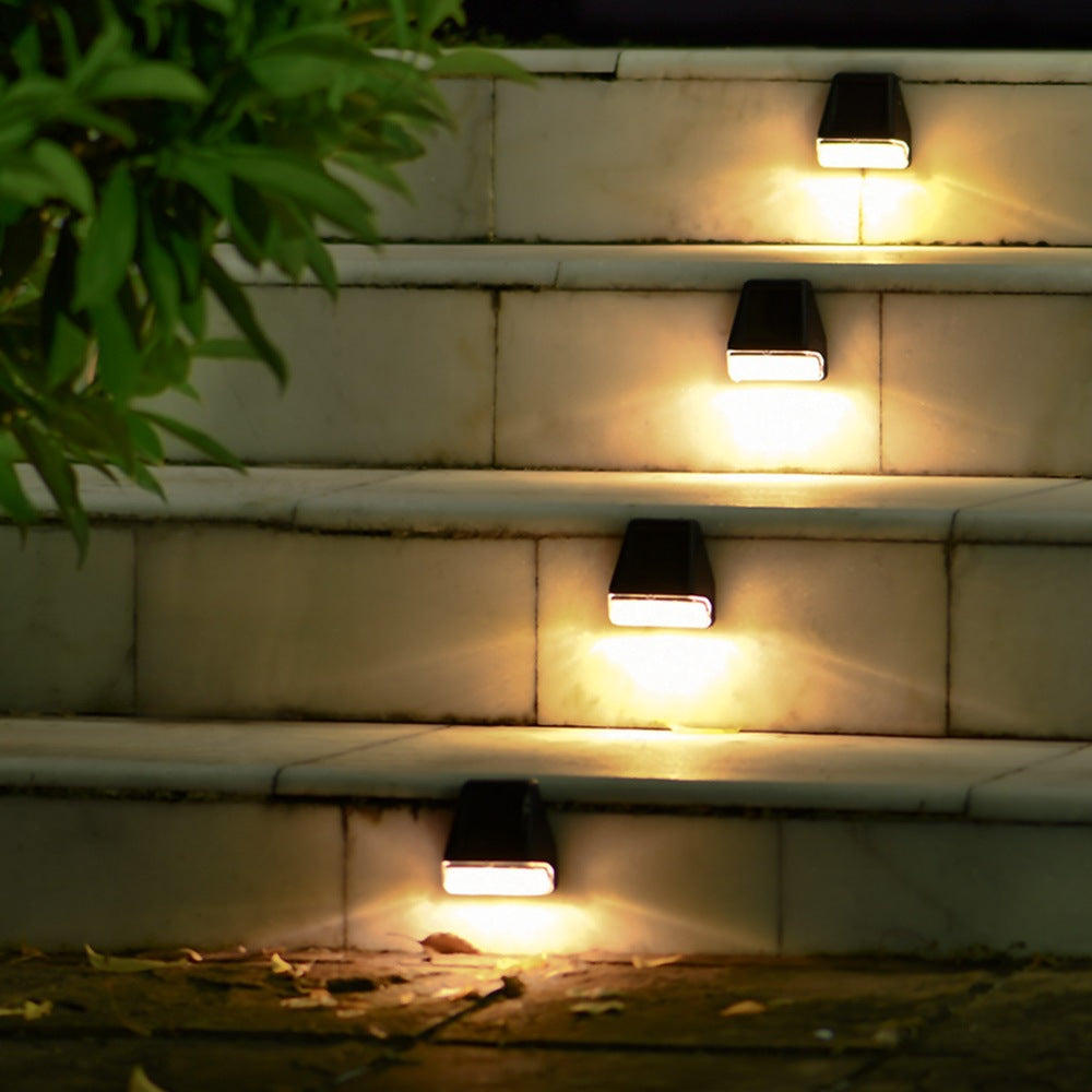 4 X Solar Powered Lights Step Lamps Garden Lights Warm White