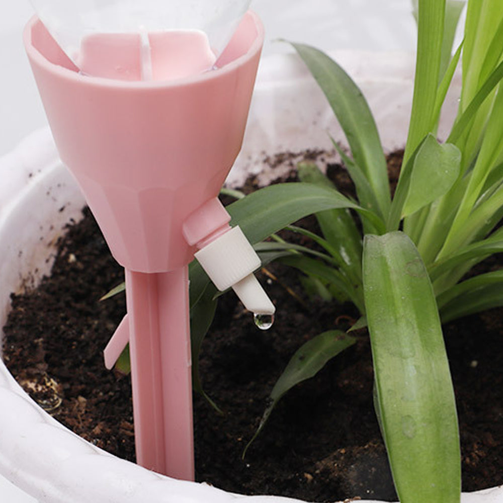 8X Pink Plant Automatic Watering Spikes Water Drip Control Water Spikes